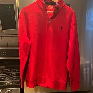 Polo by Ralph Lauren Men's Vibrant Red Zip-Up Sweater